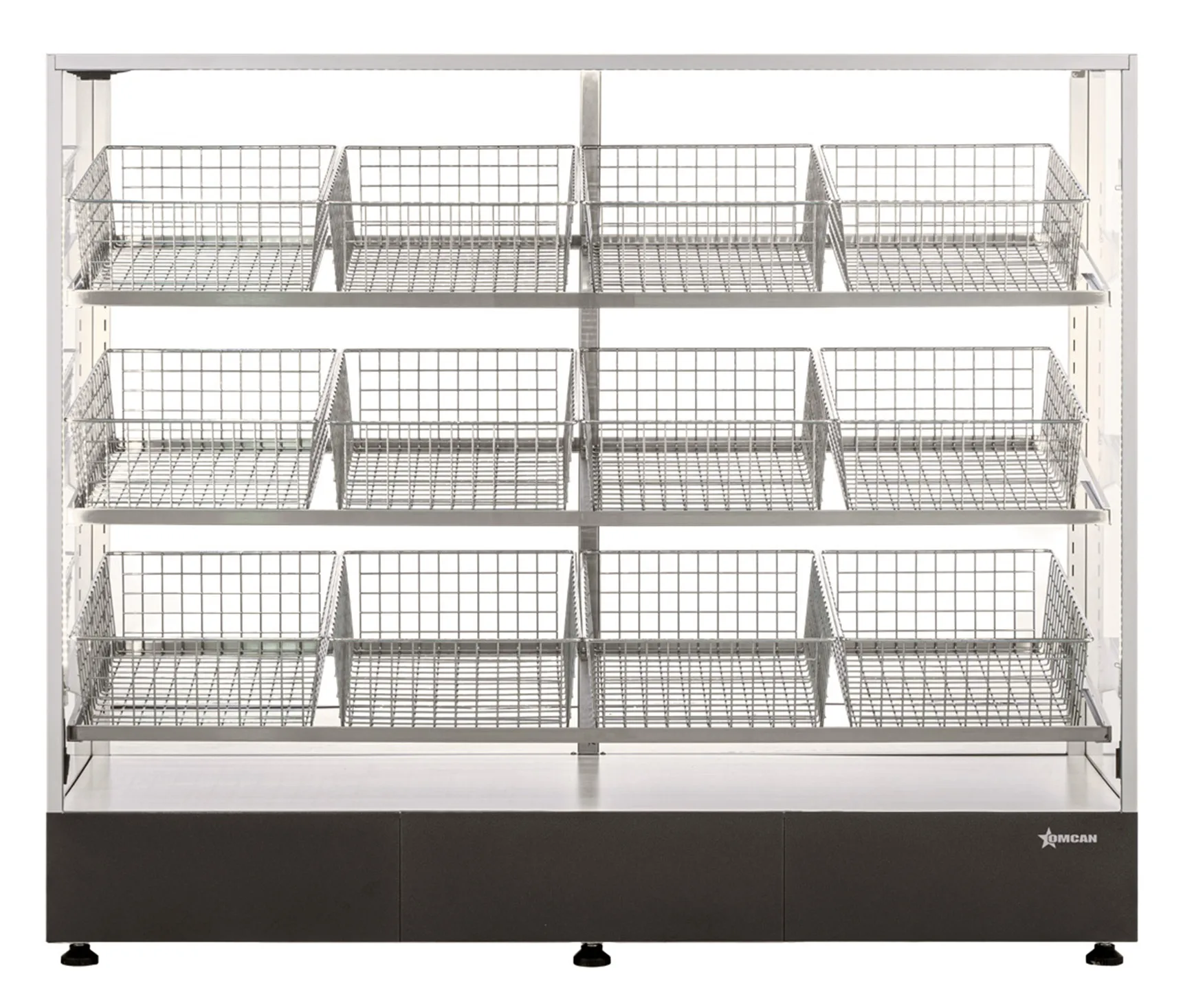 Ambient Bakery and Bagel Display Case 60″, 12 Baskets, Warm White