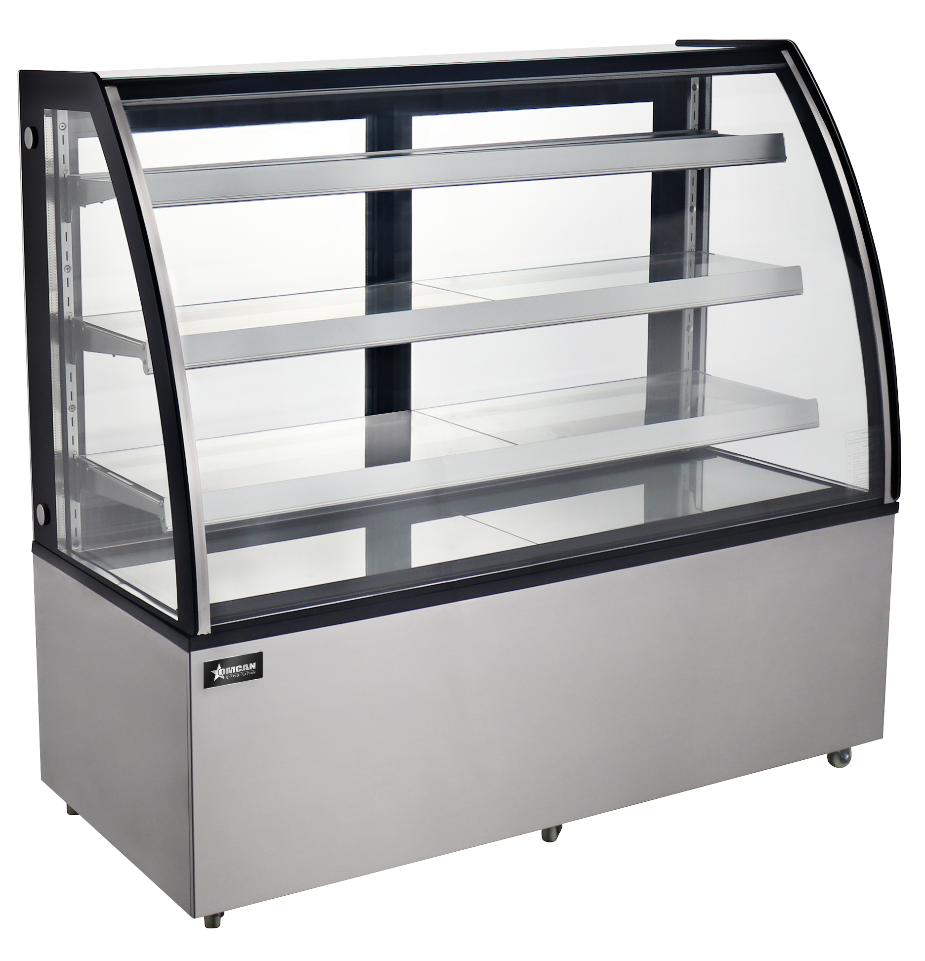 72″ Curved Glass Floor Refrigerated Showcase, 22.95 cu.ft (650 Liter)