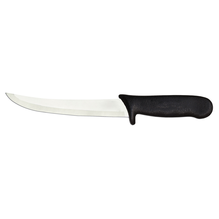 6-inch Curved Blade Boning Knife with Black DR Polypropylene Handle