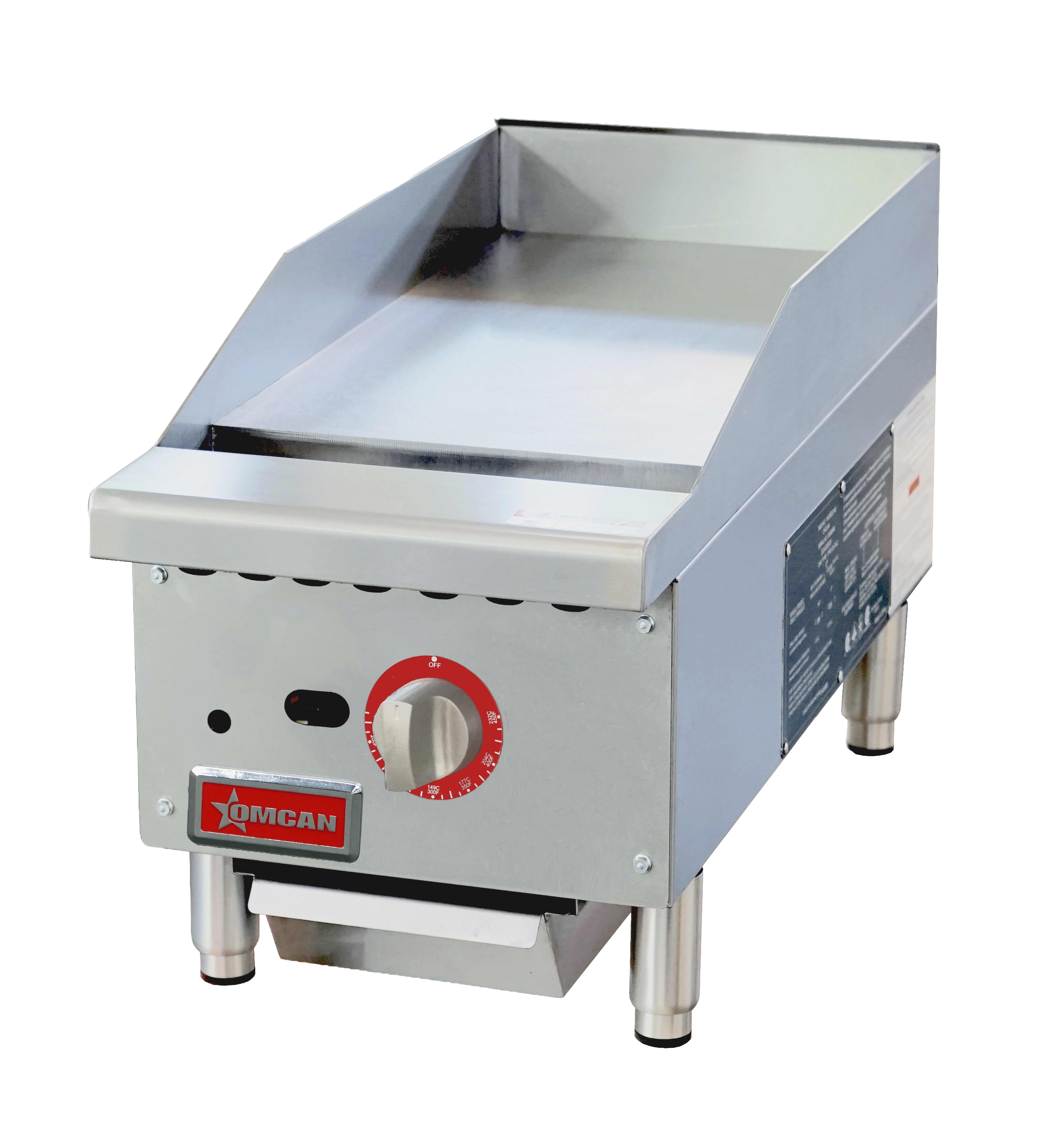 12″ Countertop 1-Burner Gas Griddle with Thermostatic Control & Conversion Kit, 28,000 BTU
