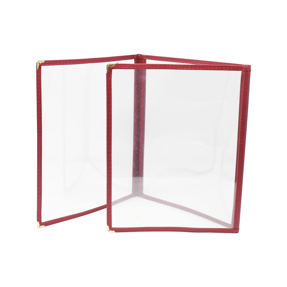 9 1/2″ x 11 3/4″ Red Triple-Fold Menu Holder