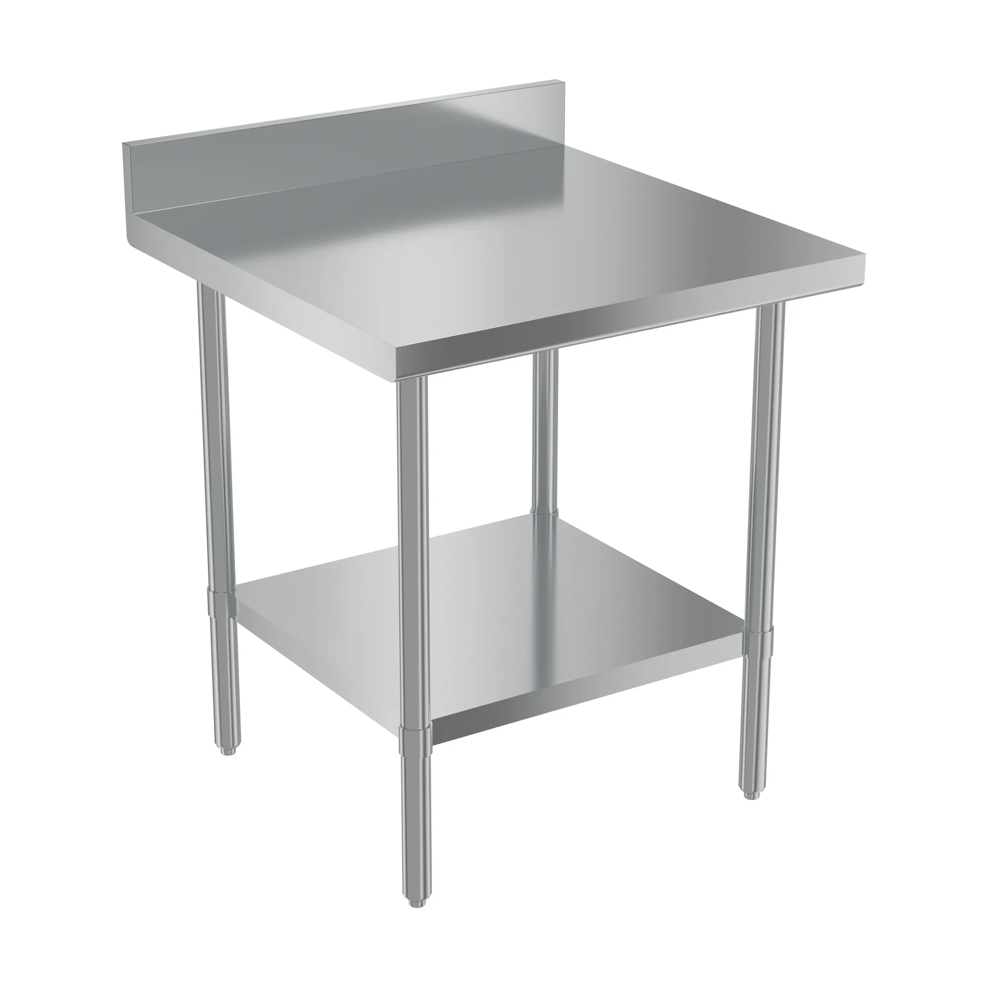 30″ x 30″ 20 Gauge 430 All Stainless Steel Work Table with Backsplash