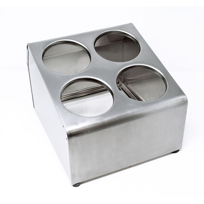 Stainless Steel Flatware Cylinder – 4 holes / 2 tier holder