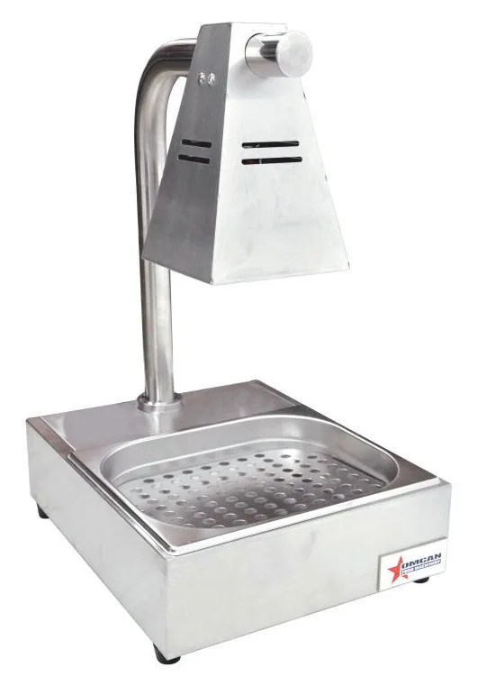 Commercial Fry Dump Holding Station Portable Electric Food Warmer One Infrared Bulb Freestanding with Tray – 275 W, 110 V