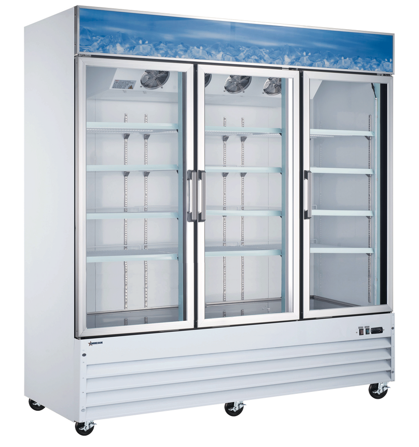 78″ Refrigerator 3 Swing Glass Door White 53 cu.ft. (1500 L)