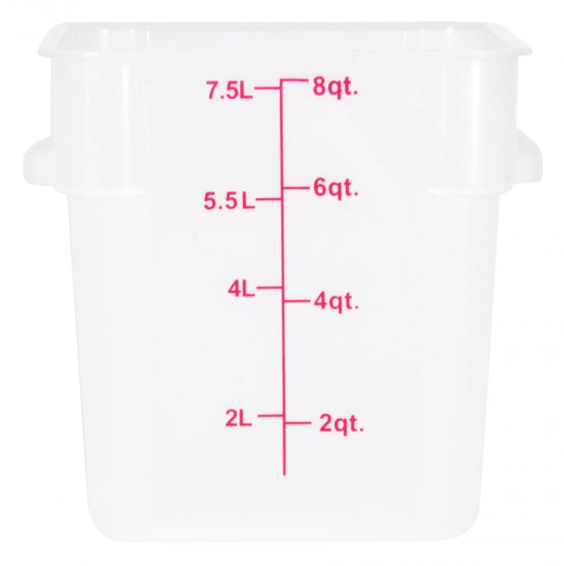 8 QT Polypropylene Translucent Square Food Storage Container