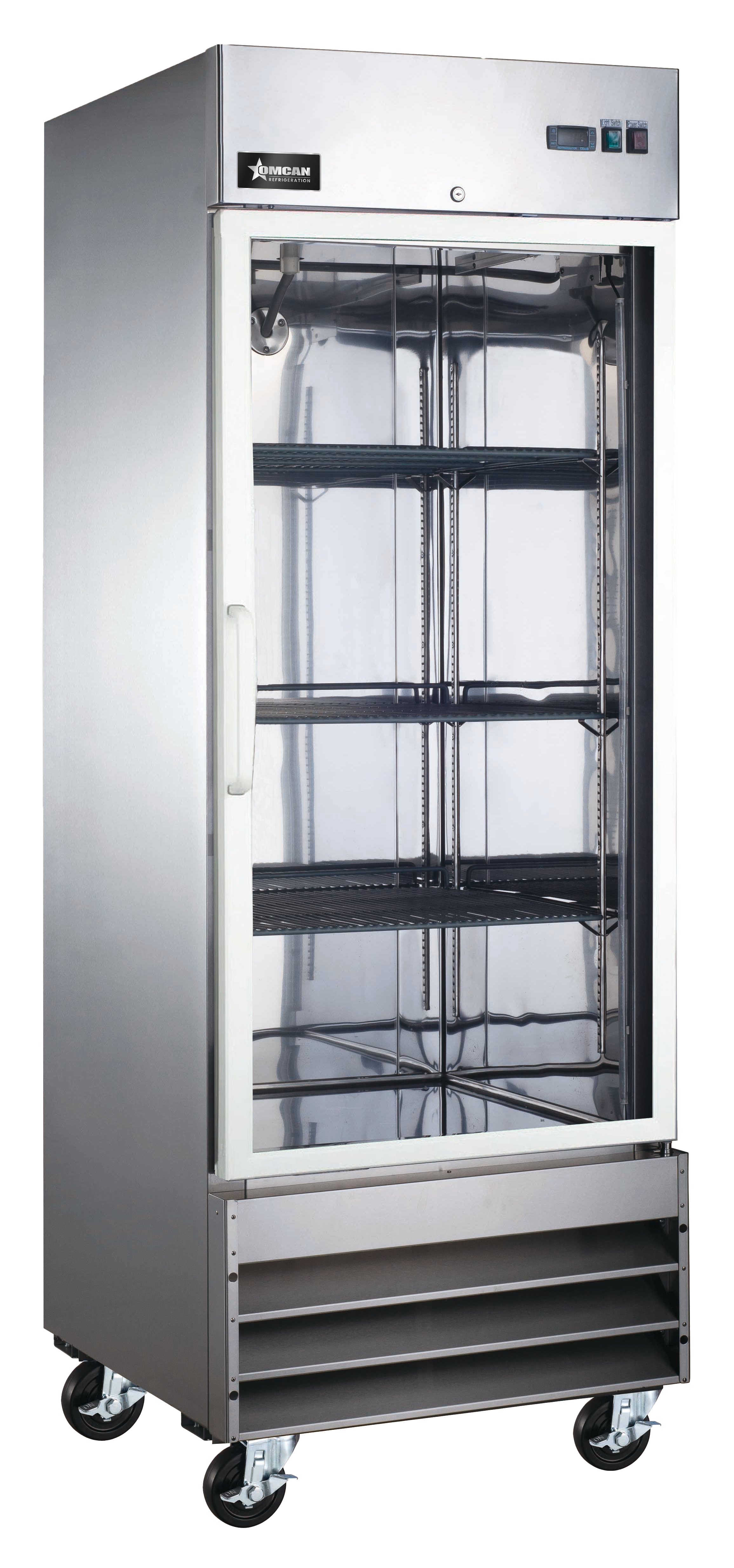 29″ Stainless Steel Glass Door Reach-In Refrigerator, 23 cu.ft. (651 Liter) Capacity – 120V, 1/5 HP