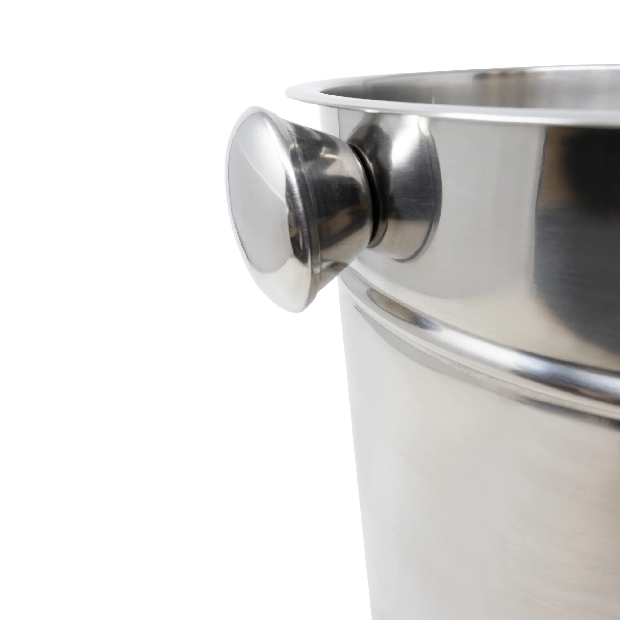 8 qt Stainless Steel Wine Bucket with Knob Handle