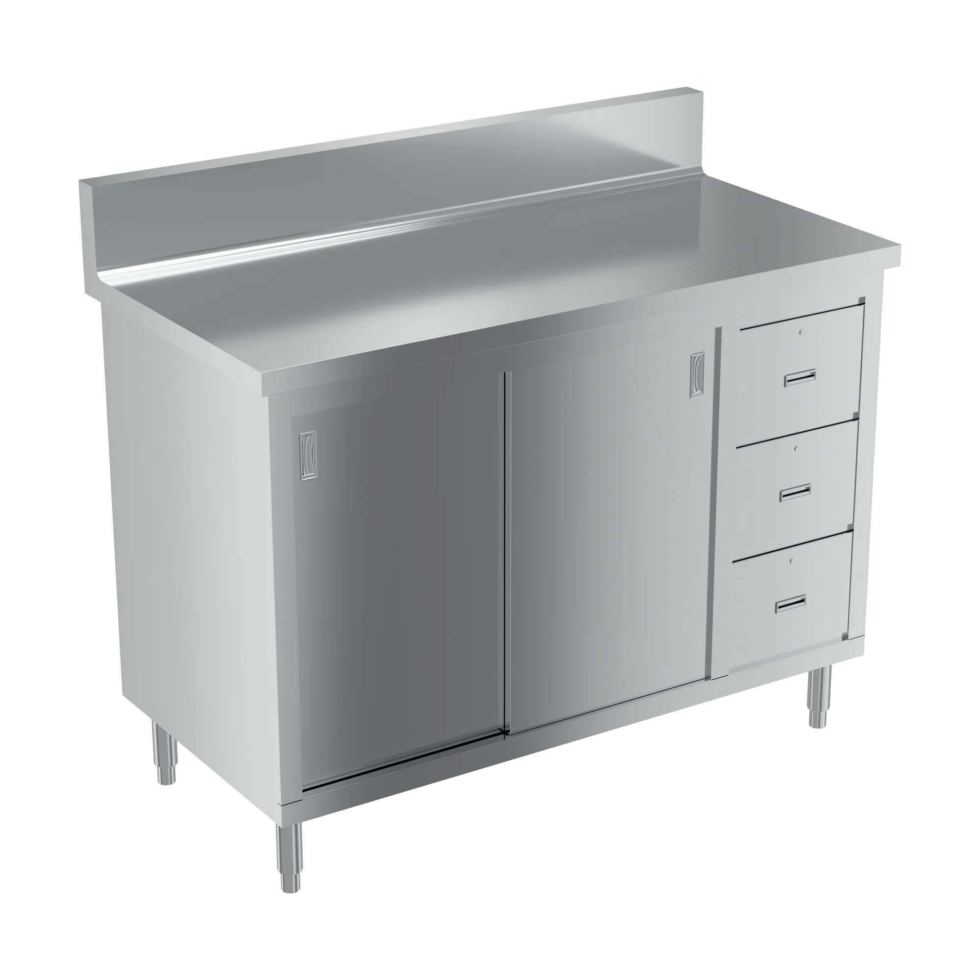 24″ x 48″ Worktable with Cabinet, Drawers, and Sliding Doors