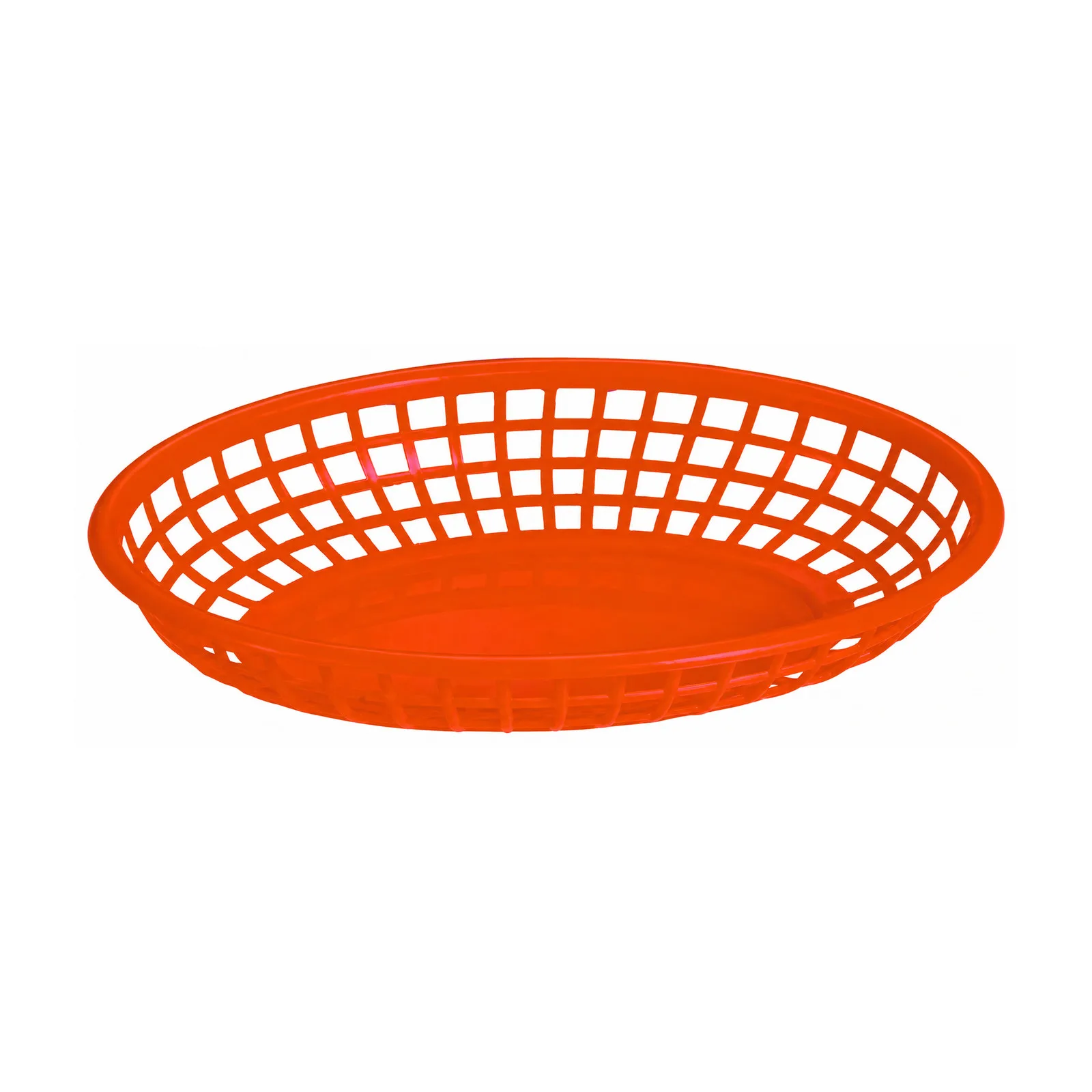9 1/4″ x 5 3/4″ Plastic Oval Fast Food Serving Basket – Red