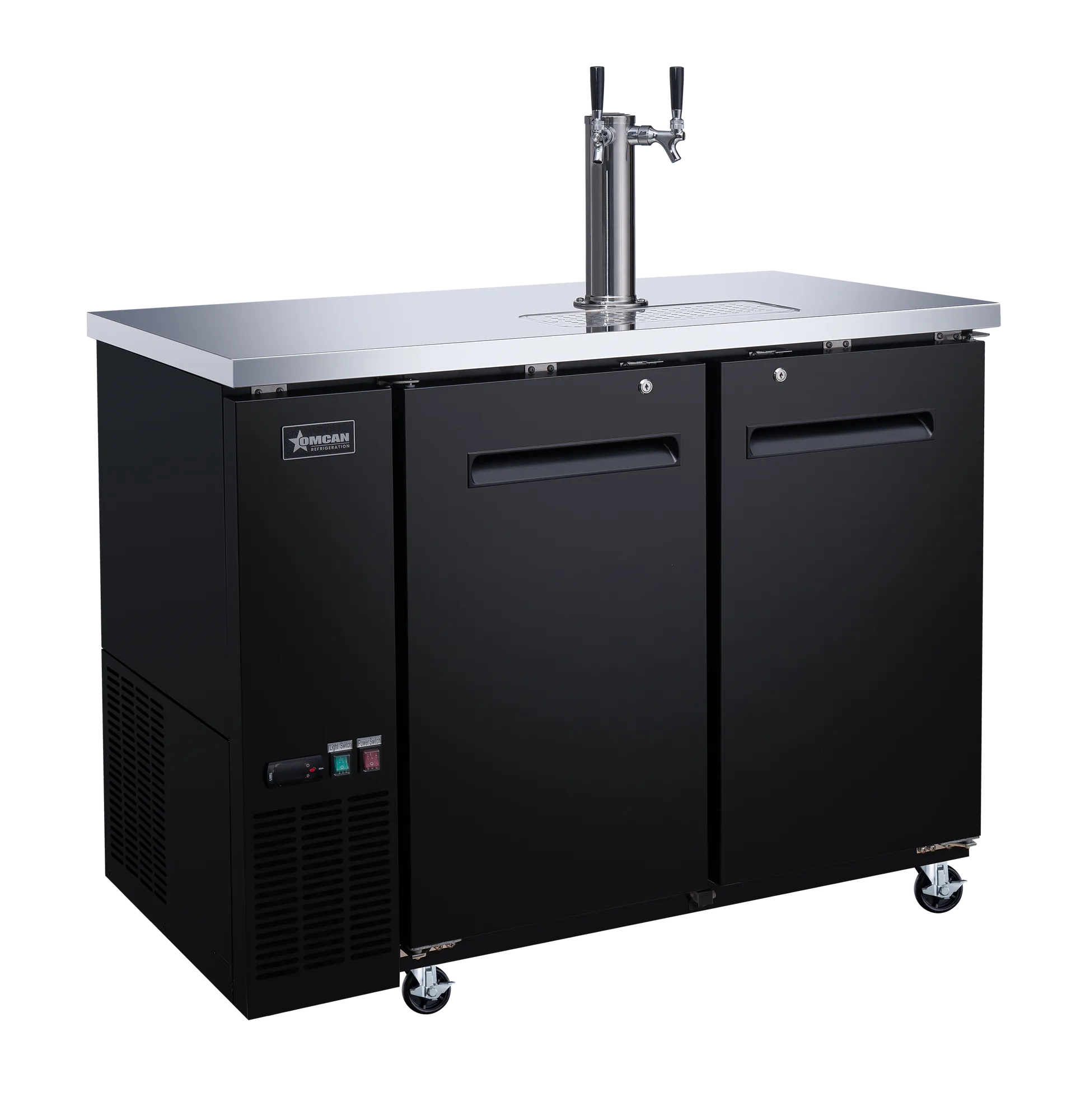 48″ Two (2) Door Kegerator / Beer Dispenser Single Tower with 2 Taps, 24" Depth, 11.8 cu.ft. (335 L)