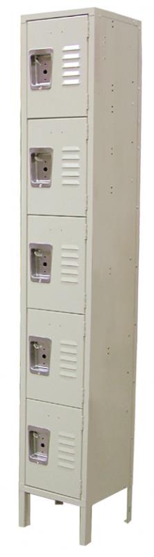 5 Tier, 1 Bank Steel Locker – Beige