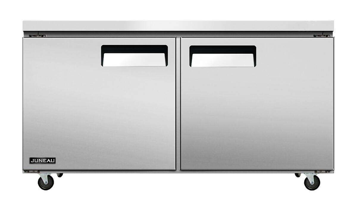 Juneau 60″ Undercounter Freezer Double Doors Stainless Steel, 8.9cu.ft. / 249 L Capacity, 115 V, 780 W