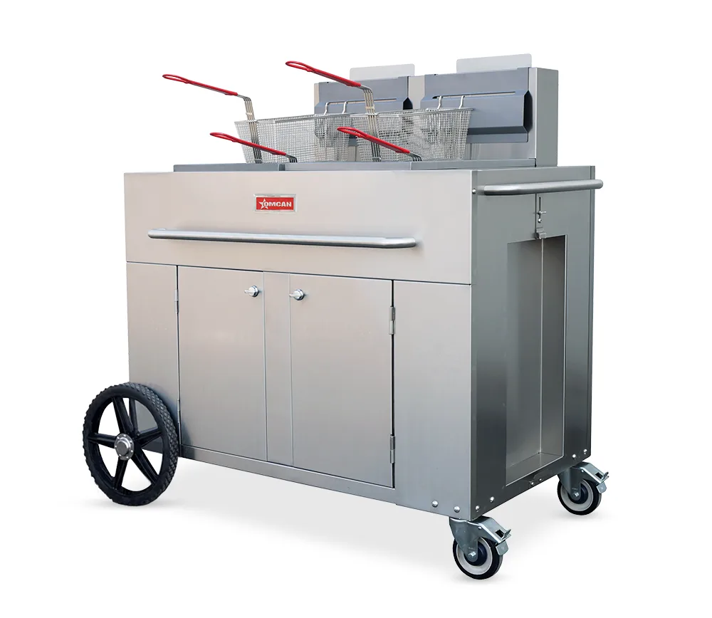 35-40 lb x 2 Outdoor Double Tank Portable Fryer, Liquid Propane – 186,000 BTU