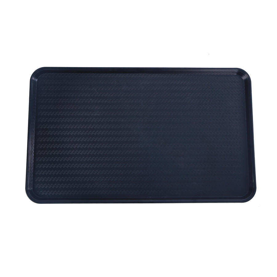 18″ x 30″ Black ABS Plastic Food and Produce Display / Merchandising Tray