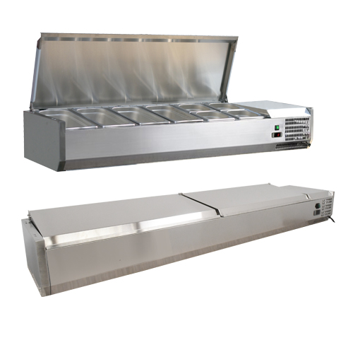 Refrigerated Topping Rail with Stainless Steel Cover