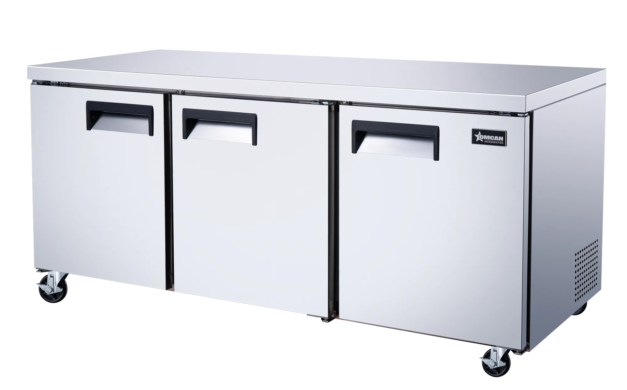 72″ Three (3) Door Undercounter Refrigerator, 15.5 cu. ft. (440 L), Stainless Steel
