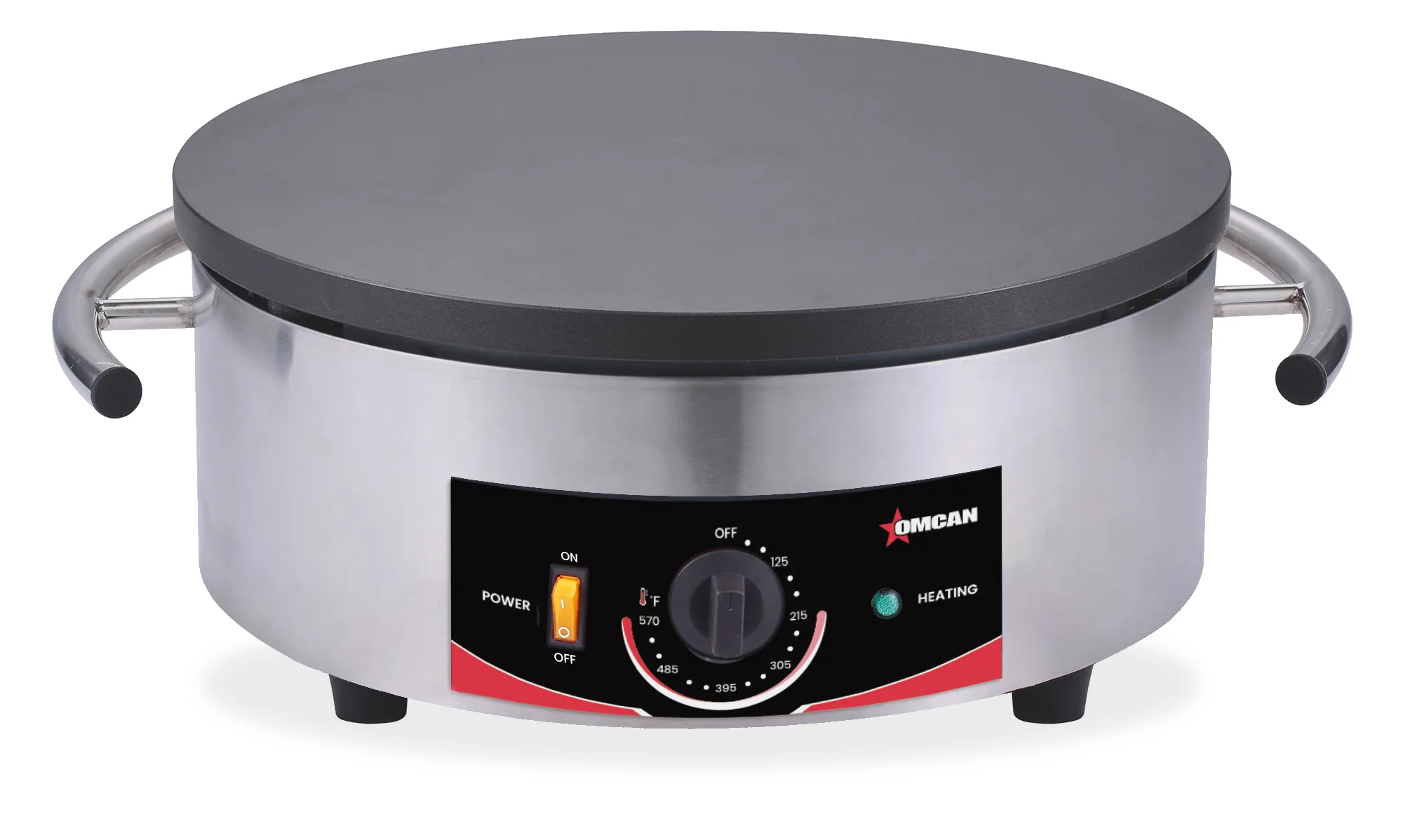 14″ Portable Round Electric Cast Iron Crepe Maker – 120 V, 1750 W