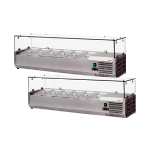 Refrigerated Topping Rails with Sneeze Guard