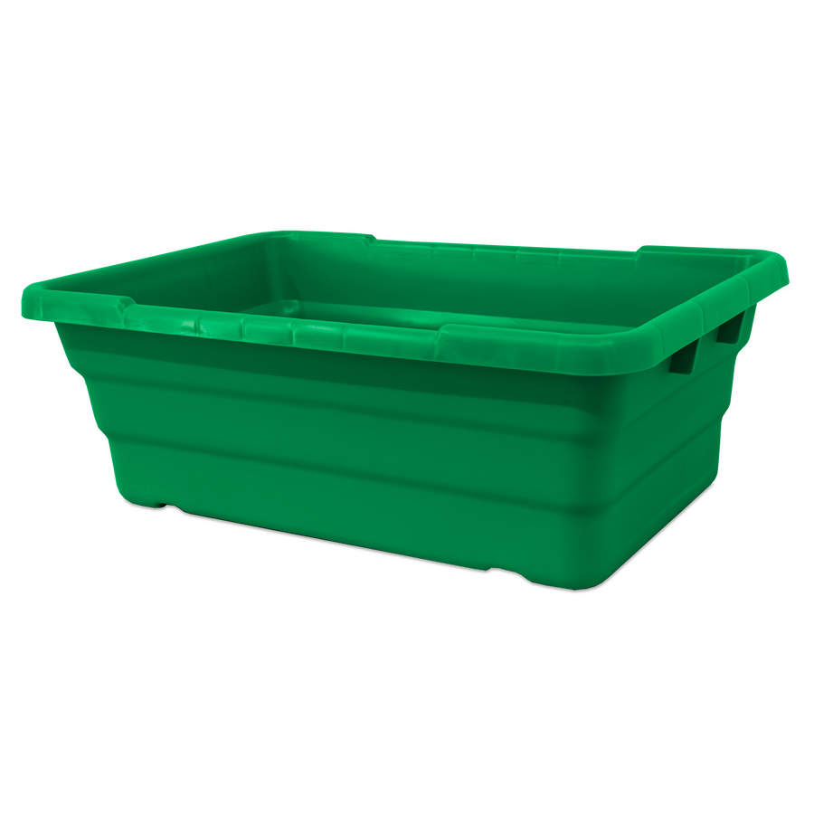 Green Stackable Meat Lug / Tote Box 25″ x 16″ x 8-1/2″ NSF