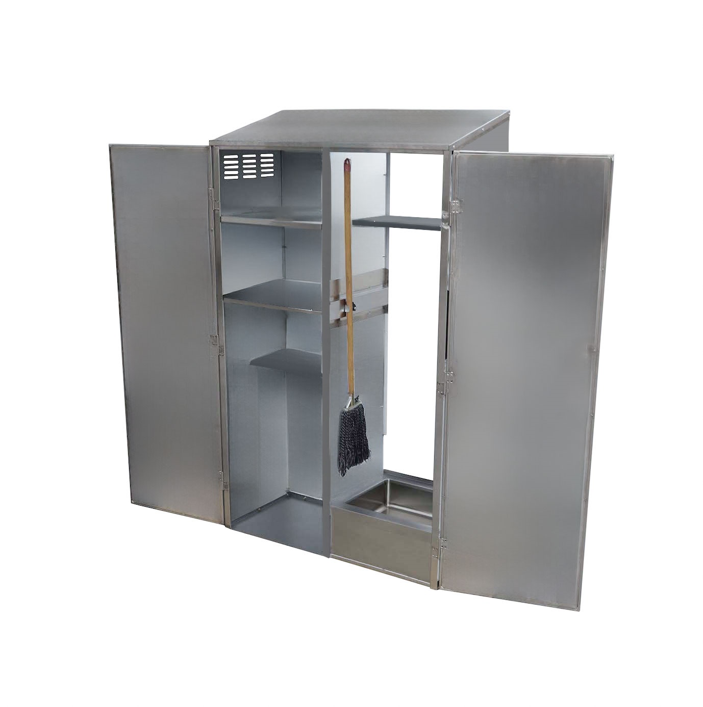 Janitor Cabinet, 2 Doors with Right Mop Sink, Service Faucet and Hose