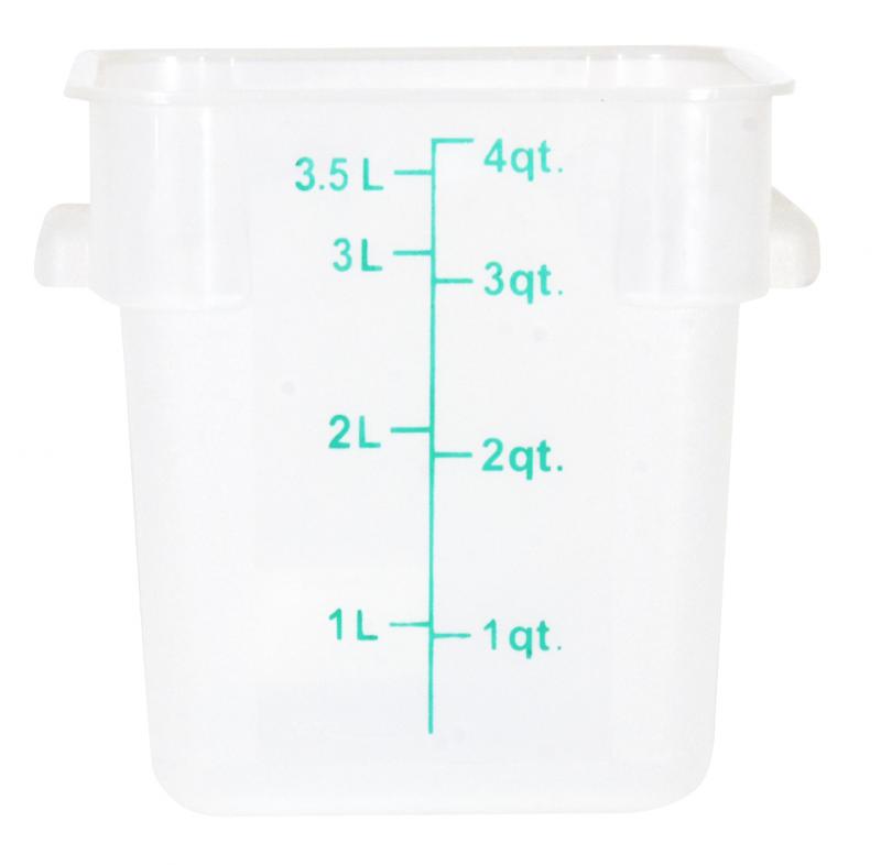 4-QT Polypropylene Translucent Square Food Storage Container