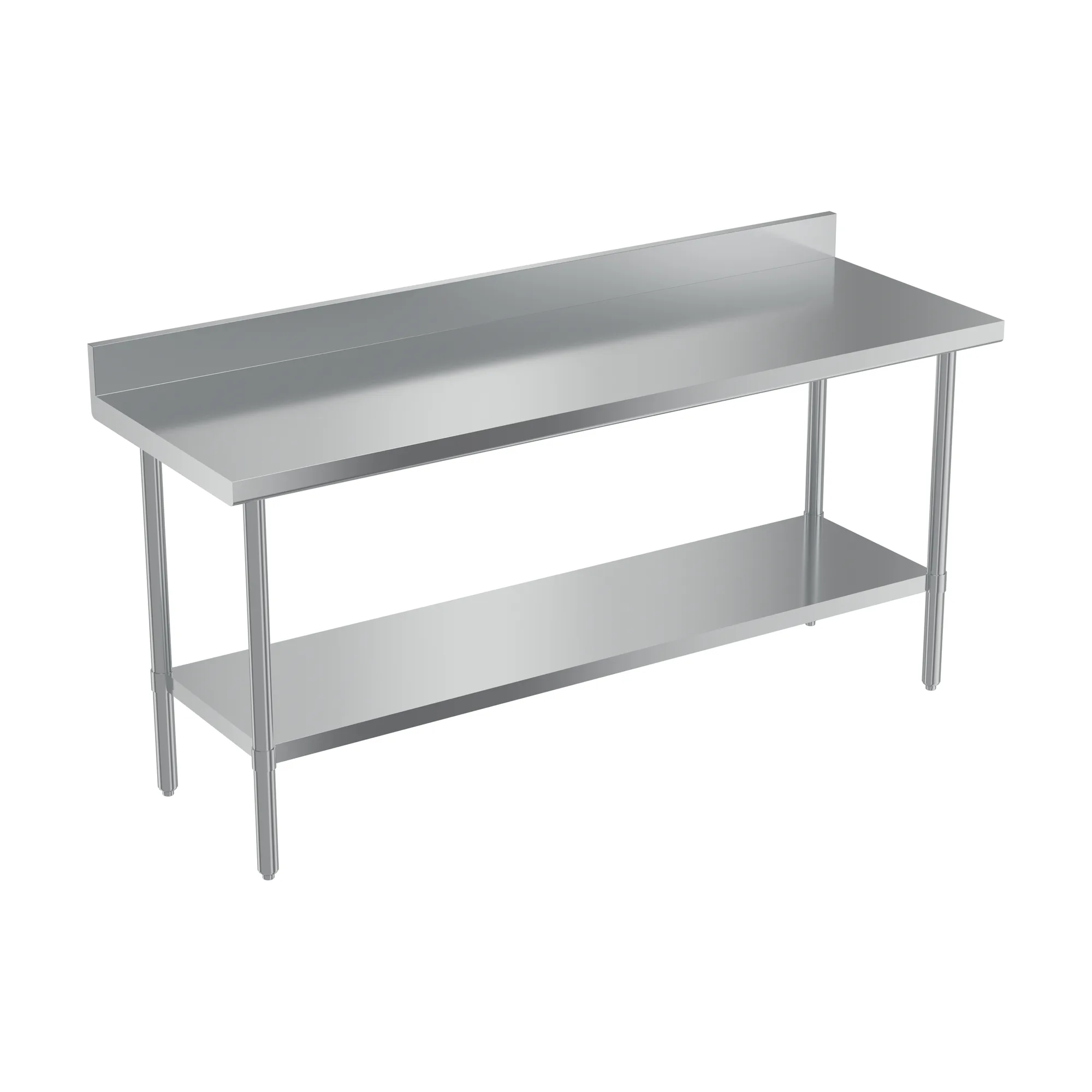 24″ x 72″ 20 Gauge 430 All Stainless Steel Work Table with Backsplash