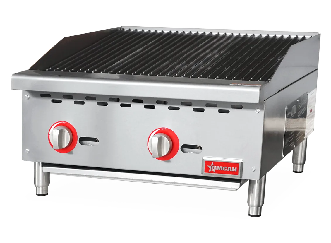 24″ Radiant Gas Charbroiler, 2 burners, 70000 BTU