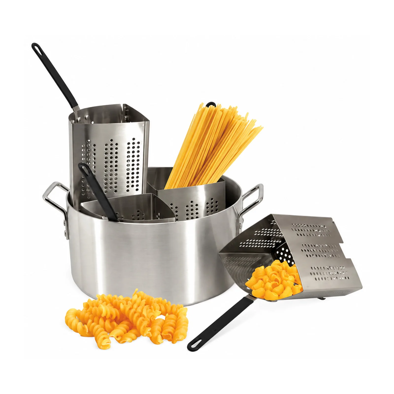 20 qt Aluminum Pasta Cooker Set with 4 Stainless Steel Inserts