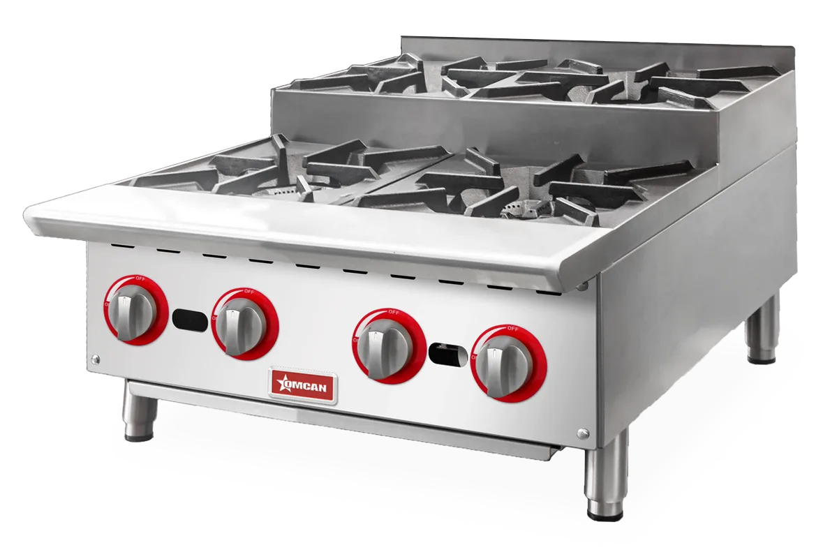 24″ Step-Up Hot Plate with 4 Burners