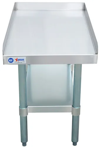 30″ x 18″ 18 Gauge 430 Stainless Steel Equipment Stand with Galvanized Undershelf and Legs