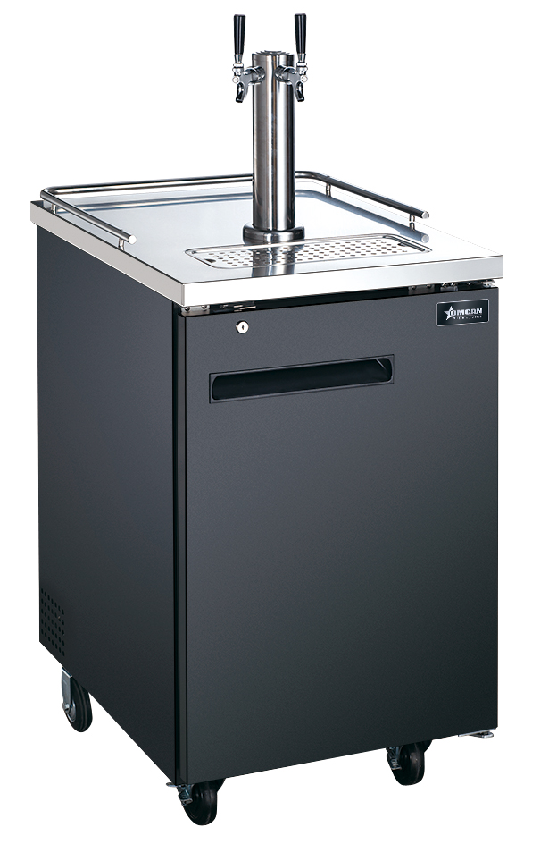 24″ One (1) Door Kegerator / Beer Dispenser Single Tower with 2 Taps, 6.5 cu.ft. (184 L)
