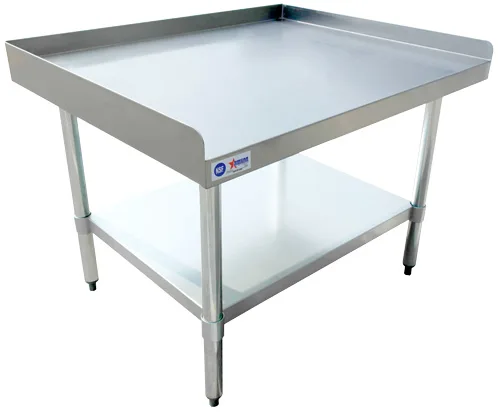 30″ x 36″ 18 Gauge 430 Stainless Steel Equipment Stand with Stainless Steel Undershelf and Legs