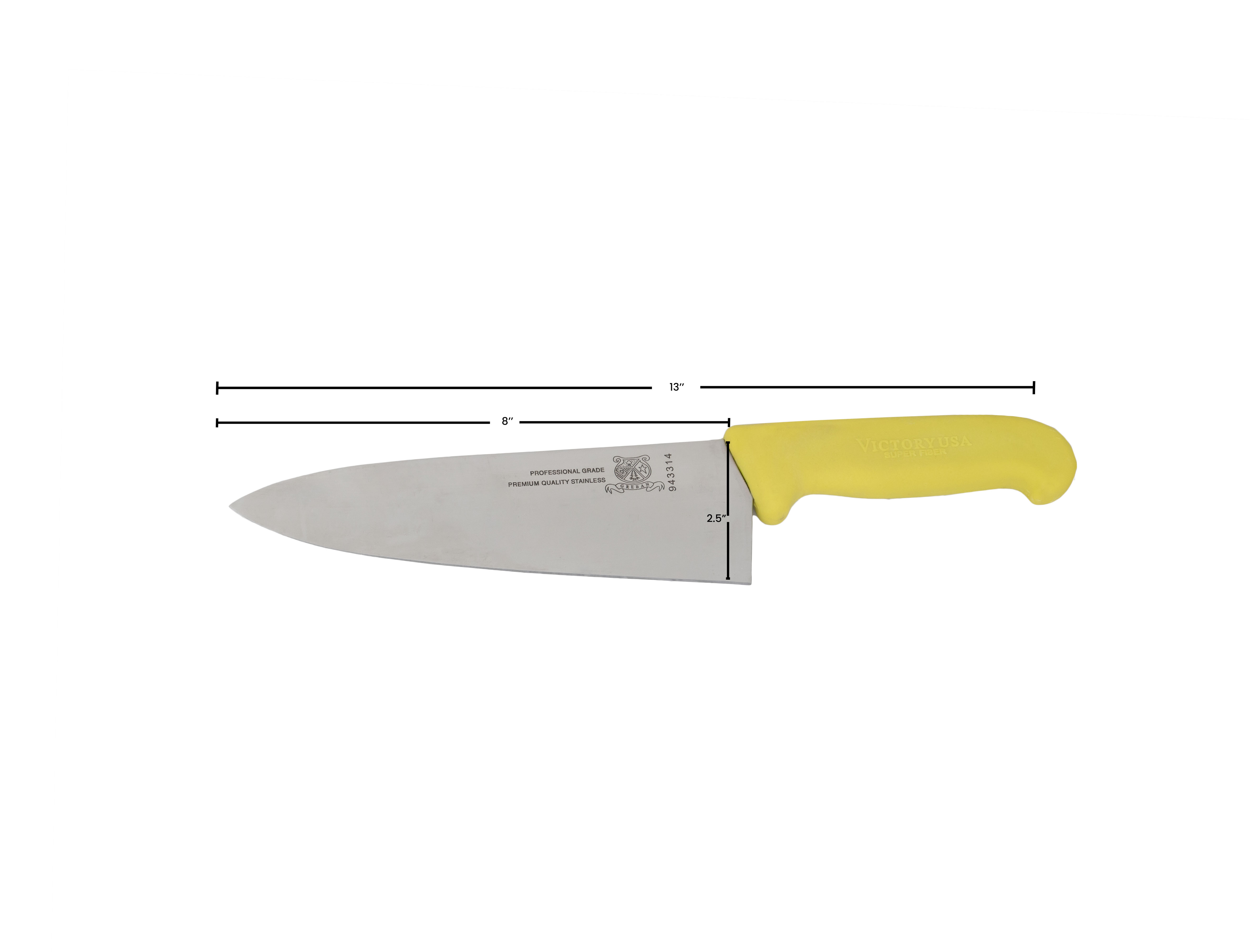 8-inch Medium Cook Knife with Yellow Super Fiber Handle