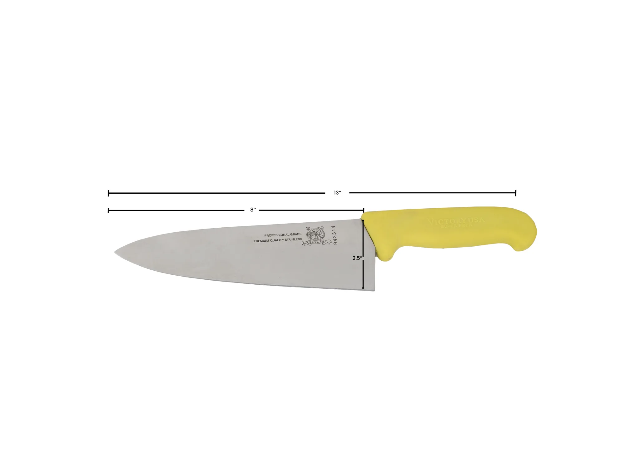8″ Medium Cook Knife with Yellow Super Fiber Handle