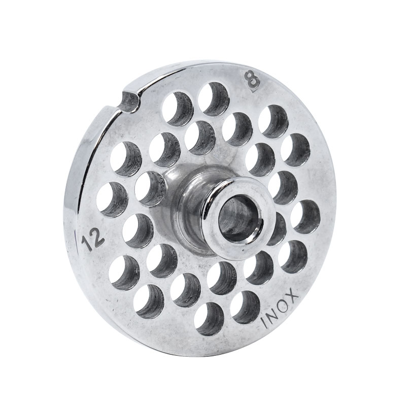 European Style #12 stainless steel plate with hub, 8mm (5/16″) – one notch/ round