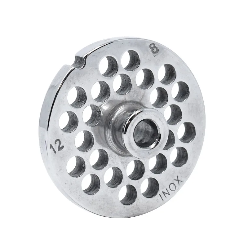 European Style #12 stainless steel plate with hub, 8 mm (5/16″) – one notch / round