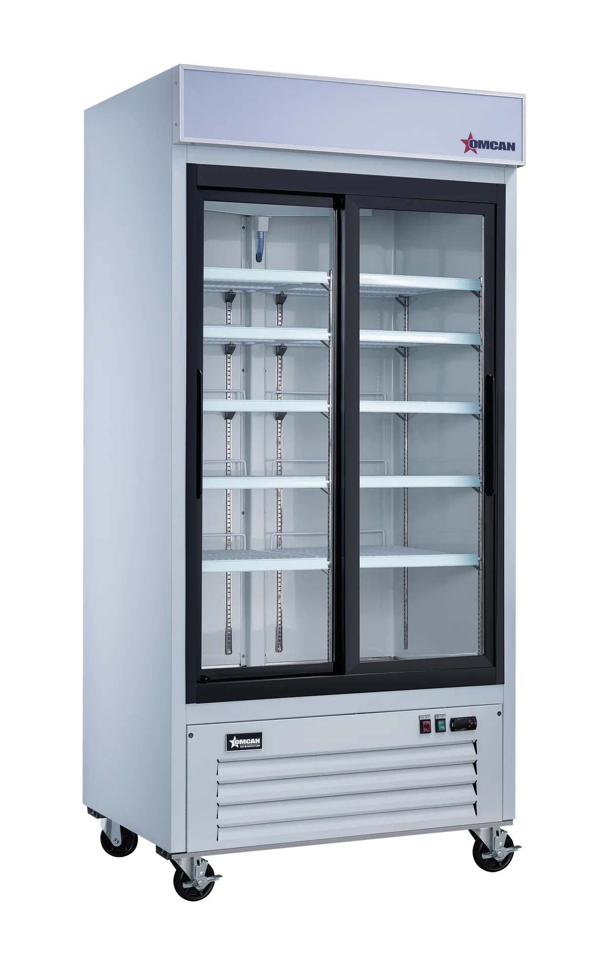 40″ Two (2) Sliding Glass Door Display Refrigerator, 31.5 cu. ft. (892 L), White