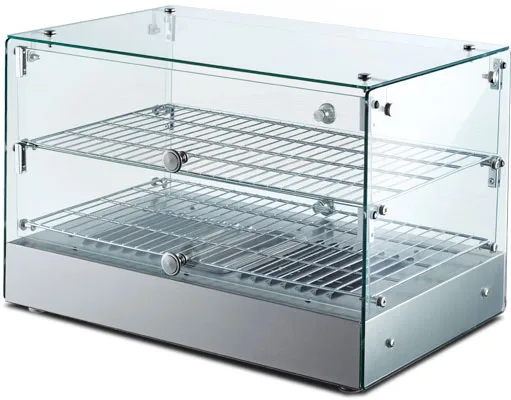 22″ Countertop Display Warmer, 2 Shelves, Square Glass Front, Self/Full-Service, 1.7 cu. ft. (50 L) capacity