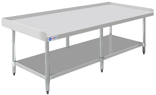 30″ x 72″ Stainless Steel Equipment Stand with Galvanized Undershelf and 6 Legs