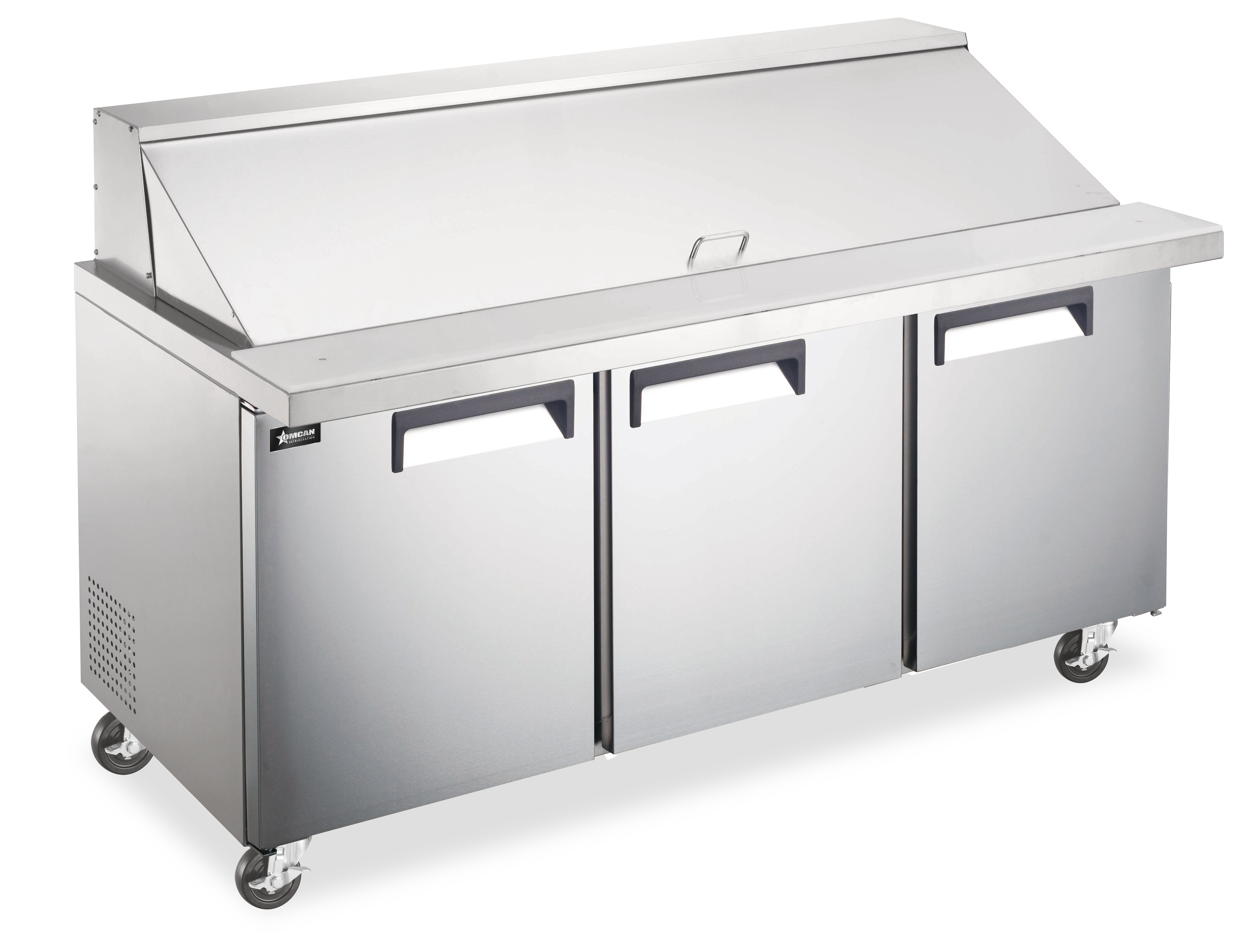 71″ Mega Top Refrigerated Prep Table, 3 Doors, Stainless Steel, 19.5 cu.ft. (552 L) Capacity – 115V, 1 HP