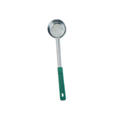 4 oz. One-Piece Stainless Steel Solid Portion Control Spoon with Green Handle