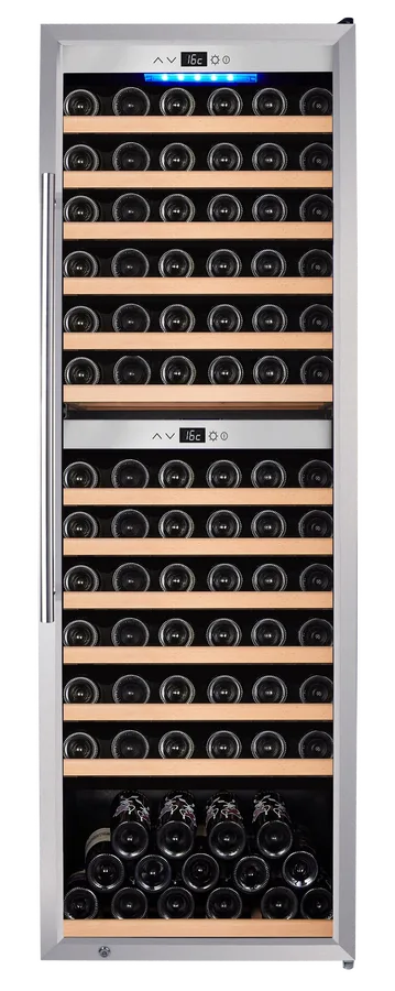 Vinovero 24″ Dual Zone Wine Cooler with 126 Bottle Capacity and Stainless Steel Door