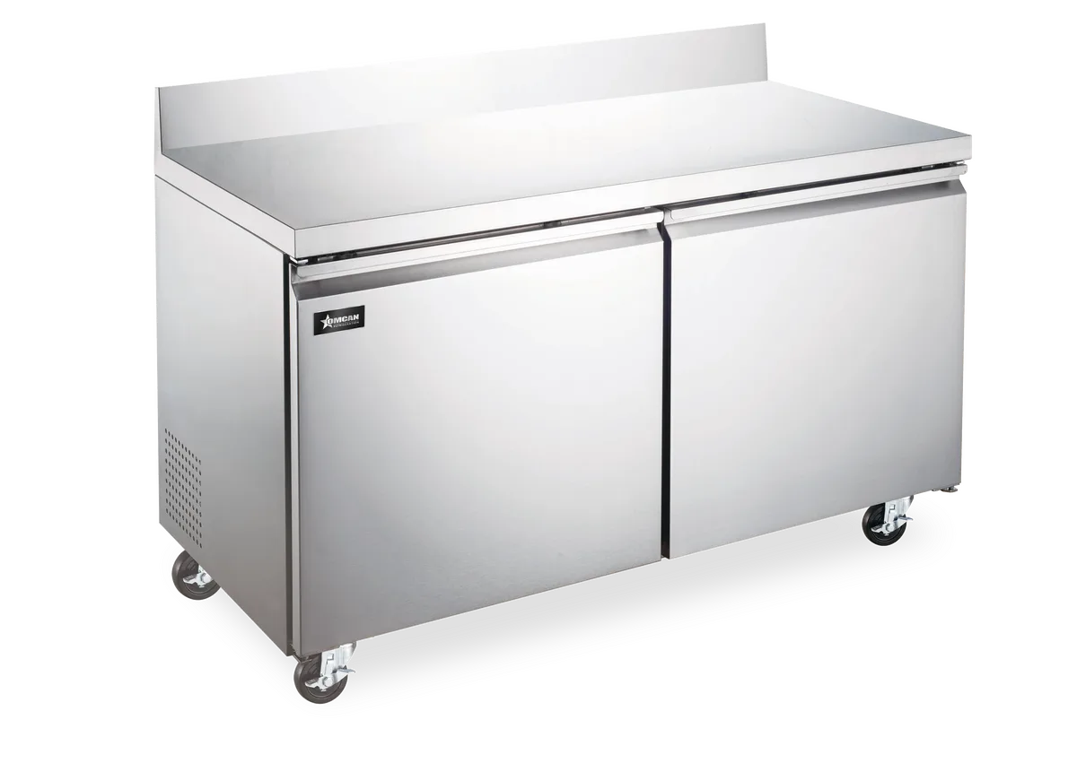 60″ Two (2) Door Worktop Freezer With Backsplash, 15 cu. ft. (425 L), Stainless Steel