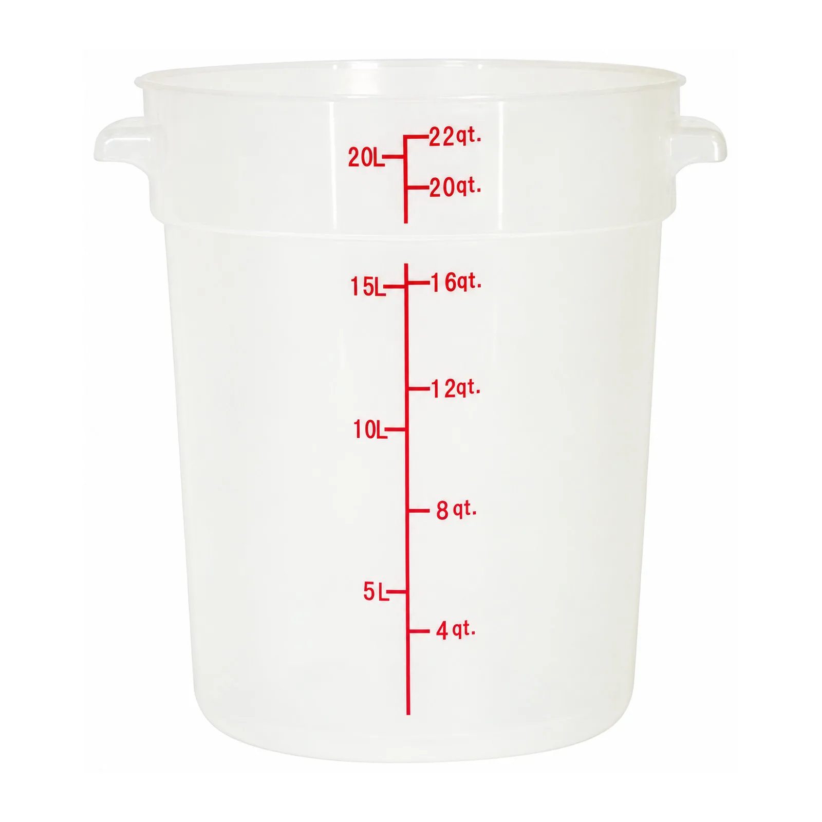 22 qt Polypropylene Translucent Round Food Storage Container