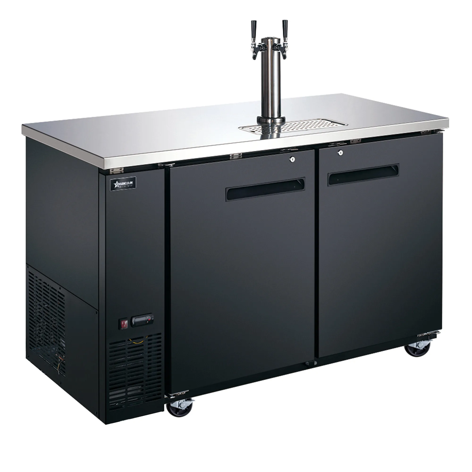 60″ Two (2) Door Kegerator / Beer Dispensers Single Tower with 2 Taps, 28" Depth, 19 cu.ft. (547 L)