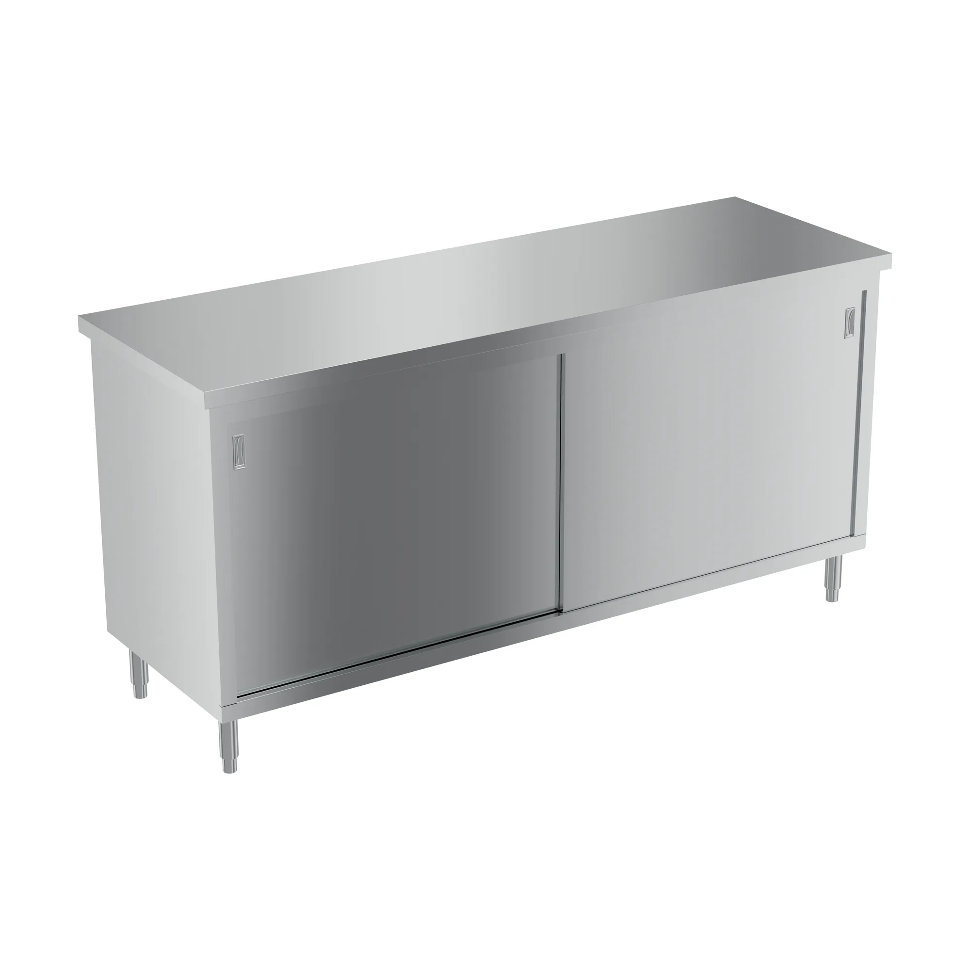24″ x 72″ Stainless Steel Worktable With Cabinets and Sliding Door