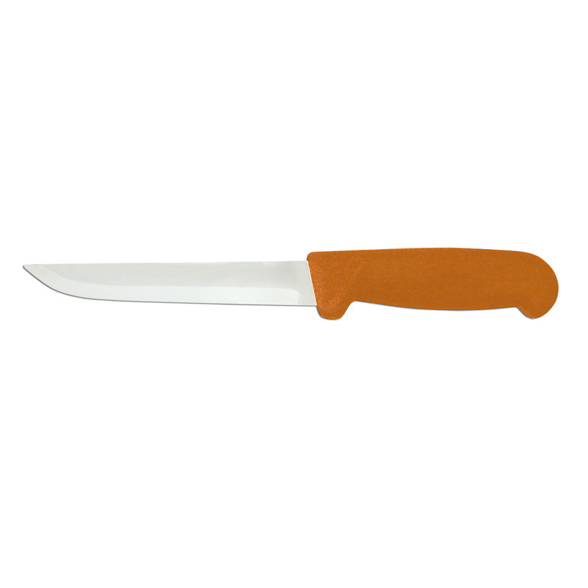 6-inch Straight Blade Boning Knife with Orange Polypropylene Handle