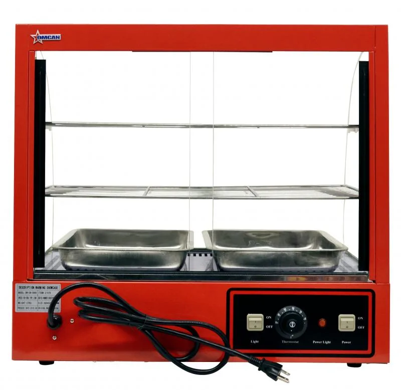 26″ Countertop Display Warmer, 2 Shelves, Curved Glass, Full-Service – 1.2 kW