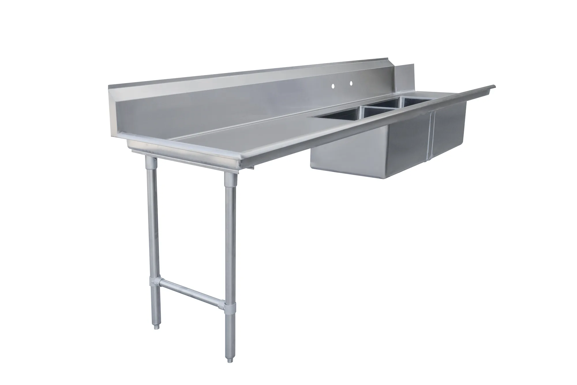 108″ Left Side Soiled Dish Table with Two Sinks
